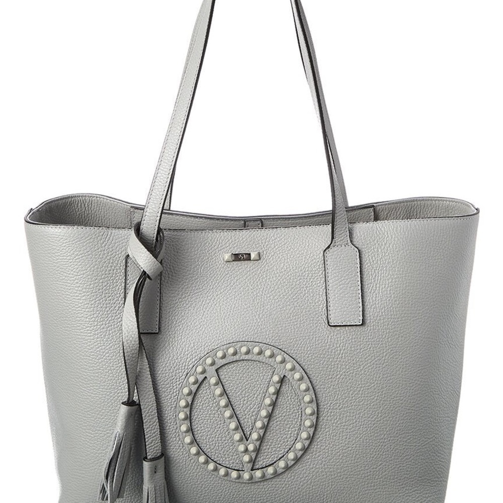 Valentino Light Gray Leather Tote